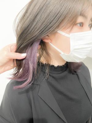 ホワイトパープル インナーカラー【横浜】
