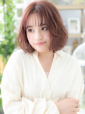 ミルクティーピンク韓国風ゆる巻き大人ボブ フレンチガーリー ミルクティーピンク韓国風ゆる巻き大人ボブ フレンチガーリー