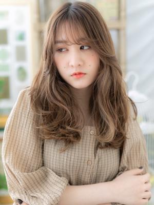 外国人風くびれヘアゆるふわフレンチガーリー　ウェーブ巻き