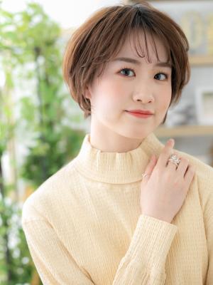 フレンチガーリーシースルーバングボブウルフ ことりベージュ フレンチガーリーシースルーバングボブウルフ ことりベージュのイメージ画像