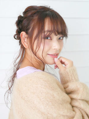 三軒茶屋　編み込み　ヘアセット　アップスタイル　レディース