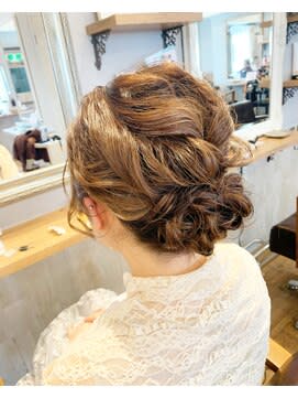 大人可愛い抜け感ルーズアップアレンジ♪/ヘアセット