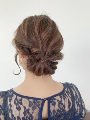 ヘアセット/ヘアアレンジ/セミロング/結婚式