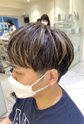 メンズの細めハイライト