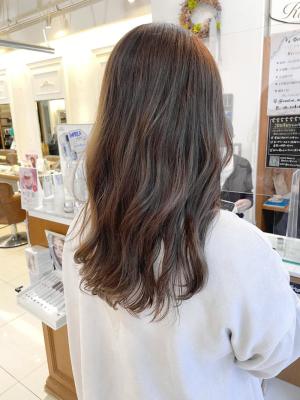 フォギーベージュ　レイヤーセミロング＊