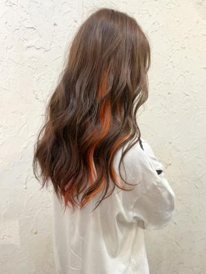 【flor 戸塚】*インナーカラー+オレンジ×ベージュ* 【flor 戸塚】*インナーカラー+オレンジ×ベージュ*のイメージ画像