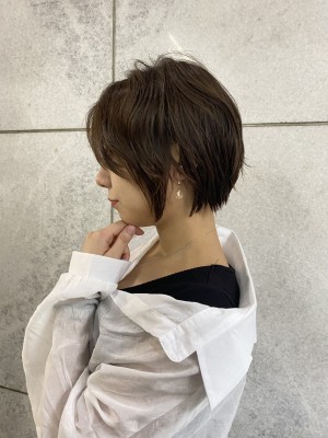 大人かわいい丸みショート