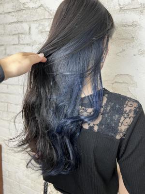 インナーカラーブルー10代20代11000円
