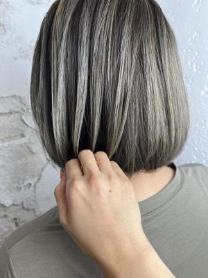 白髪ぼかしハイライト20代30代40代￥15400