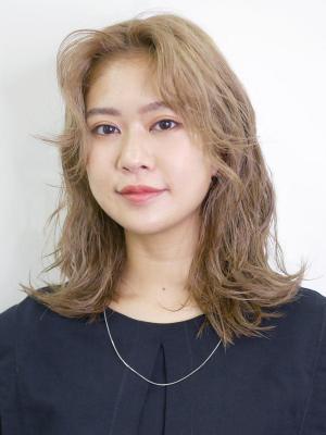 三軒茶屋_レディース_コテ巻き_ブロンド_ハイトーン_小顔