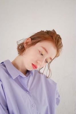 三軒茶屋_オレンジベージュ_ショート_ヘアアレンジ_髪質改善 三軒茶屋_オレンジベージュ_ショート_ヘアアレンジ_髪質改善