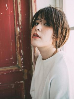 大人人気ひし形ショートボブ