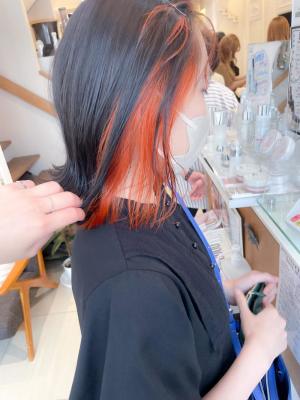 アプリコットオレンジ インナーカラー【横浜】