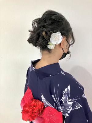 浴衣ヘア/アップスタイル/ふんわりアレンジ