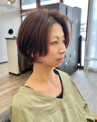 大人ショート☆ショートボブ☆イルミナカラー