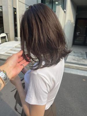 透明感カラー グレージュ　ダークグレー