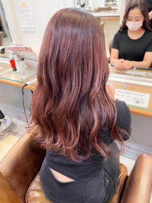 チェリーピンク ブリーチなしカラー【横浜】