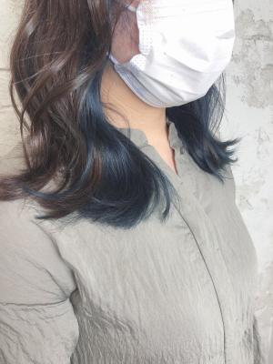 インナーカラー/ブルーカラー/20代/￥9900