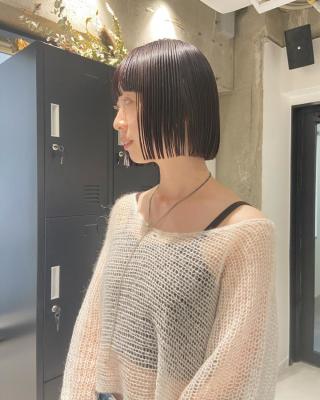 【mood】ぱっつんボブ大人ボブミニボブピンクバイオレット
