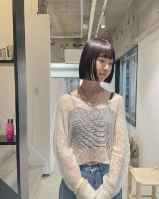 【mood】ぱっつんボブ大人ボブミニボブピンクバイオレット
