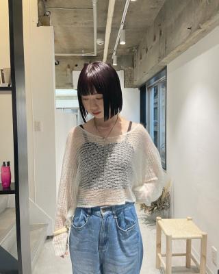 【mood】ぱっつんボブ大人ボブミニボブピンクバイオレット