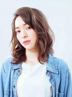 前髪無しウェーブ