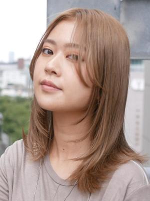三軒茶屋_レディース_ロング_ストレート_レイヤー_ブリーチ 三軒茶屋_レディース_ロング_ストレート_レイヤー_ブリーチ