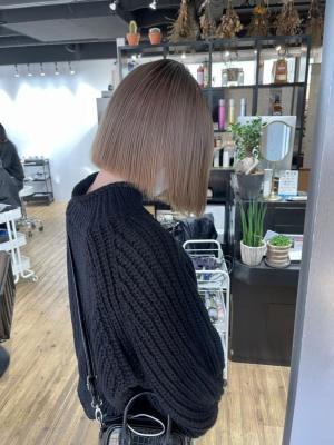 ベージュ ミルクティーベージュ グレージュ ボブ