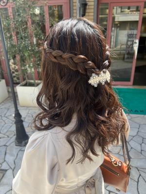 編み込み×ハーフアップ 編み込み×ハーフアップのイメージ画像