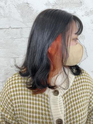 インナーカラーオレンジ10代20代11000円