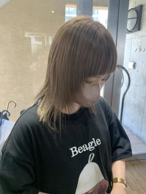 ベージュ ミルクティーベージュ グレージュ 顔周りレイヤー