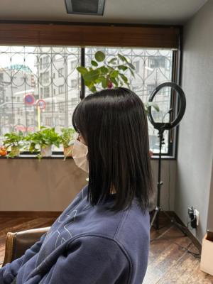 【ブラックカラー ナチュラル 地毛風】