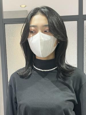 【 YOKE】顔周りレイヤーサイドバング小顔韓国ヘア