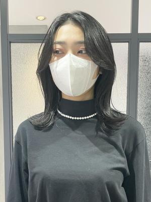 【 YOKE 】顔周りレイヤー横顔美人サイドバング小顔韓国