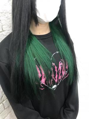 インナーカラー/派手髪/グリーン/10代/20代