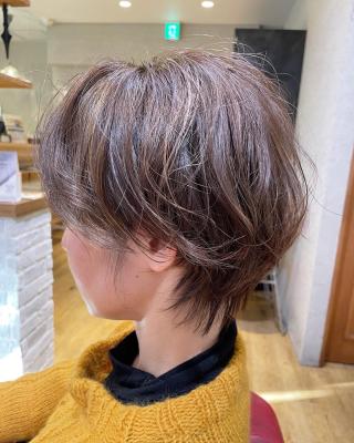 西梅田/ボブ/グレーベージュ/白髪ぼかし【Attirer飯田 西梅田/ボブ/グレーベージュ/白髪ぼかし【Attirer飯田