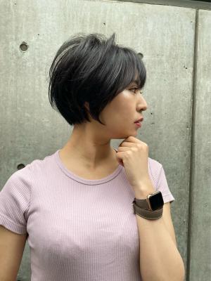 大人美人ショートボブ　髪質改善　カット　韓国　前髪のイメージ画像