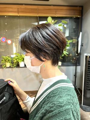 ショート×モカハイライト