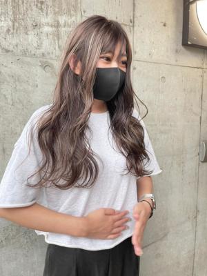 ホワイトグレージュ コンマヘア くすみブルー ダークアッシュ