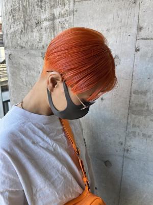 外国人風カラー　ネオンカラー　シアーグレージュ　ボブウルフ