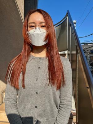 外国人風カラー　ネオンカラー　シアーグレージュ　ボブウルフ