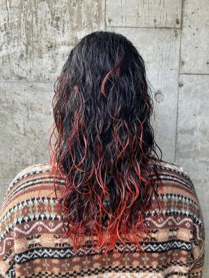 外国人風カラー　ネオンカラー　シアーグレージュ　ボブウルフ