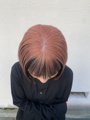 外国人風カラー　ネオンカラー　シアーグレージュ　ボブウルフ