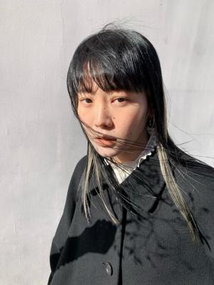 外国人風カラー　ネオンカラー　シアーグレージュ　ボブウルフ