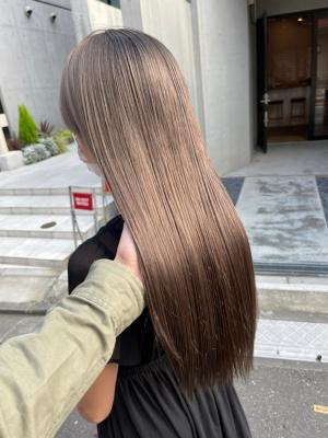 ホワイトグレージュ コンマヘア くすみブルー ダークアッシュ