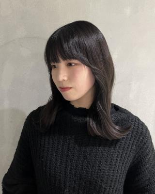 【YOKE】韓国ヘアミディアム暗髪20代30代