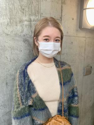 ミルクティーベージュ　グレージュ　ハイトーン