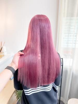 pink hair/ピンクカラー/ケアブリーチ/艶髪のイメージ画像