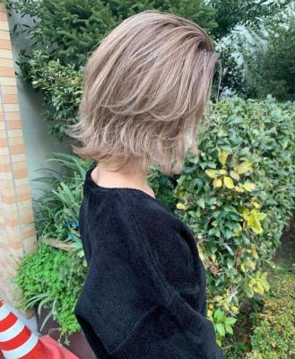 ホワイトグレージュ コンマヘアくすみブルー ダークアッシュ	