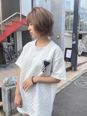 ホワイトグレージュ コンマヘアくすみブルー ダークアッシュ	